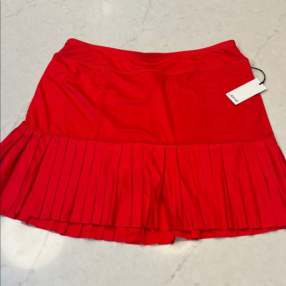 Jofit Bright Red Pleated Tennis Skort